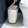 Narrow Shape Press Ring Trash Can with Lid for Bathroom Gap, Highlighting the Features of Garbage Classification