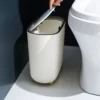 Narrow Shape Press Ring Trash Can with Lid for Bathroom Gap, Highlighting the Features of Garbage Classification