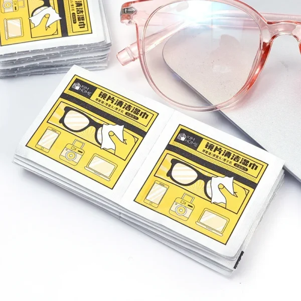 10/500pcs Anti Fog Cleaning Wet Wipes Disposable Glasses Phone Lens Screen Wipes Non Scratch Optical Cloth Individually Wrapped
