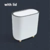 Narrow Shape Press Ring Trash Can with Lid for Bathroom Gap, Highlighting the Features of Garbage Classification