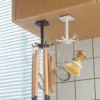 Creative Kitchen Organizer Swivel Hooks Hole-Free Multifunctional Rotatable Dual-Use Hooks for Utensils And Pots