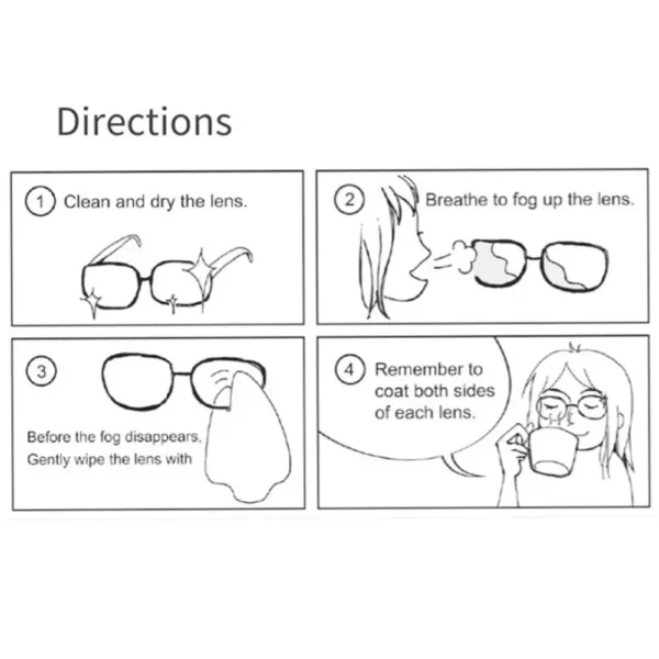 50Pcs/Box Anti-Fog Wipes for Glasses Pre-moistened Antifog Lens Wipe Individually Wrapped Disposable Defogger Eyeglass Wipes