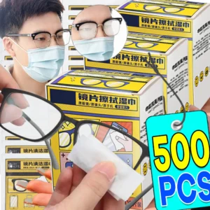 10/500pcs Anti Fog Cleaning Wet Wipes Disposable Glasses Phone Lens Screen Wipes Non Scratch Optical Cloth Individually Wrapped