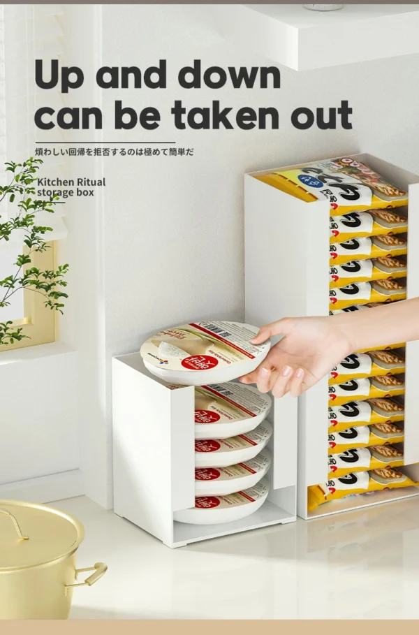 Multi Functional Instant Noodle Storage Box Kitchen Organizer for Ramen Cups Perfect for Pantry Organization Food Storage